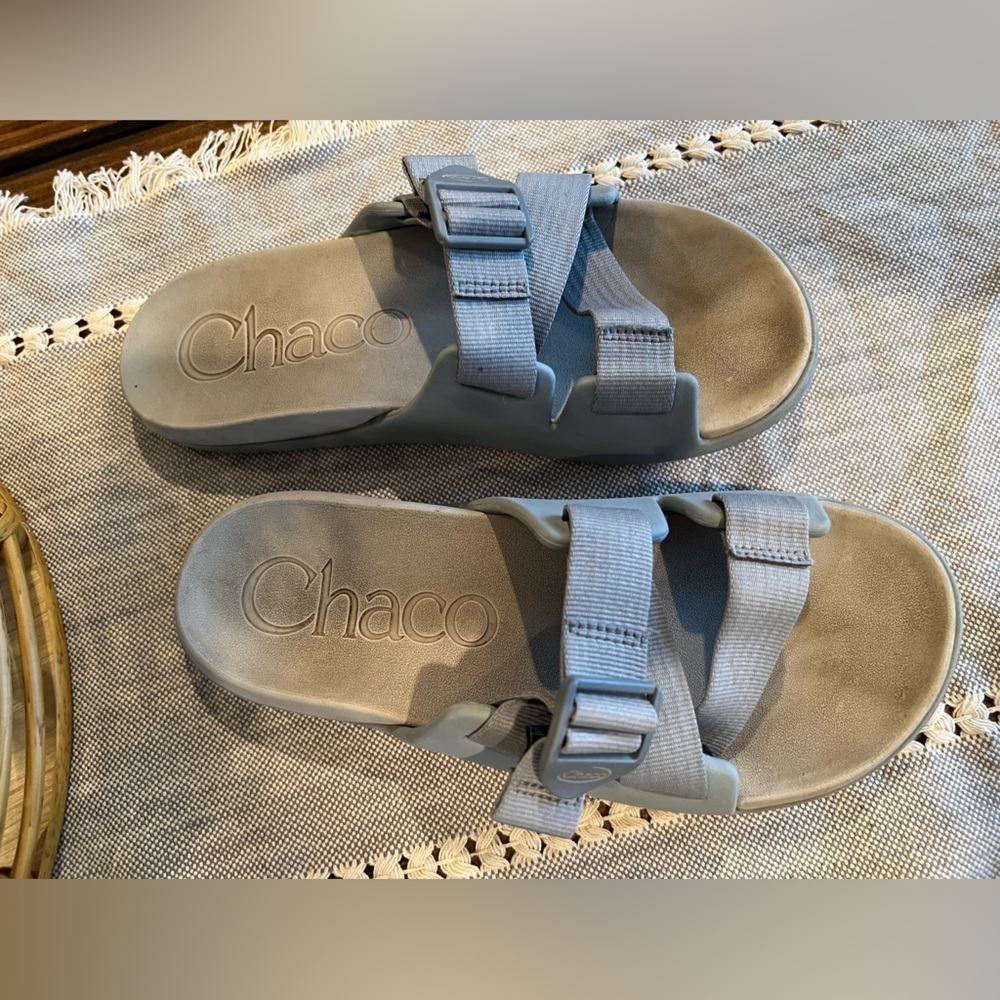 Chaco Chillos Gray Slide Sandals, Granite size 8 women’s, summer, beach, comfort - Picture 3 of 8